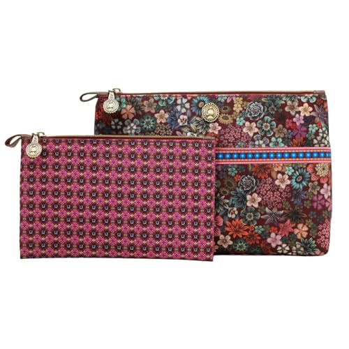 Pip Studio Cosmetic Bag Combi Tutti i Fiori Pink 26x18x7.5cm/22x13x1cm