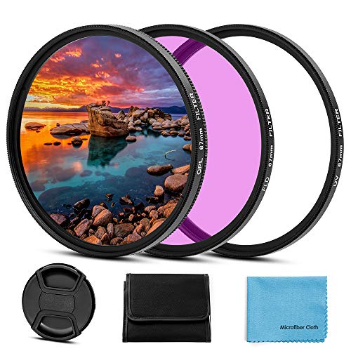 49mm Filter Kit, Fotover 49mm UV CPL FLD Filter Set Universal UV Schutzfilter Zirkular Polarisationsfilter mit Mitte Pinch Objektivdeckel kompatibel mit Canon Nikon Sony Pentax Olympus Fuji Kamera