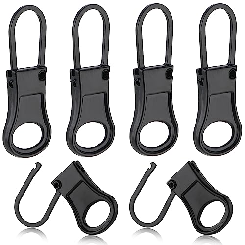 Ouligay 6 Stück Reißverschluss Zipper Abnehmbare Reißverschluss anhänger Metall Zipper Pull Universal Reißverschluss Reparatur Zipper Ersatz für Koffer Kleidung Rucksäcken Geldbörse Handtasche Hosen