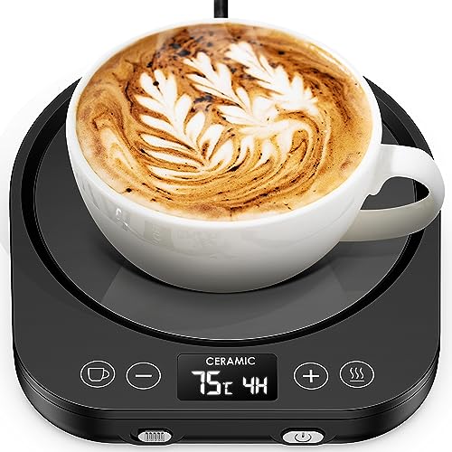 Kaffeewärmer, aufgerüstet Tassenwärmer, Elektrischer Kaffeewärmer 9 Temperatureinstellungen Schreibtisch Tassenwärmer mit 1-9h Abschaltautomatik für Kaffee Tee Kakao Milch