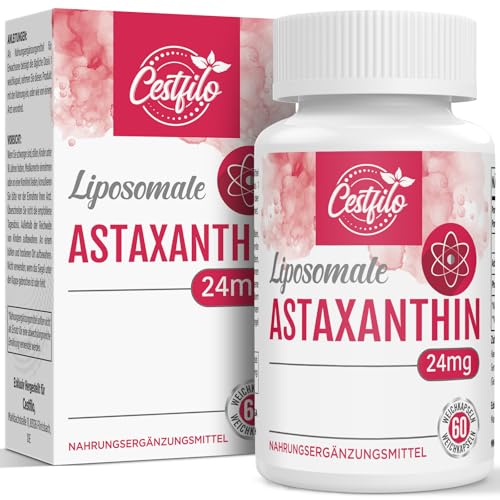 Cestfilo Liposomales Astaxanthin Ergänzungsmittel, Maximale Absorption, Glutenfrei, Gentechnikfrei (60 Stück (1er-pack))
