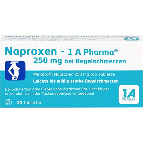 NAPROXEN-1A Pharma 250 mg b.Regelschmerzen Tabl. 20 St