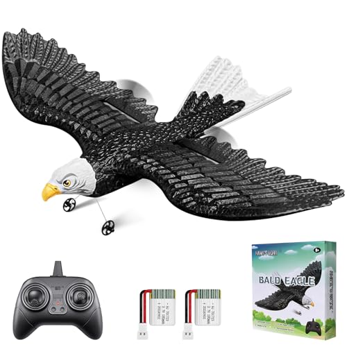 HAWK'S WORK RC-Adler, 2 CH RC-Flugzeug Flugfertig, 2.4GHz Ferngesteuertes Flugzeug, Leicht zu fliegendes RC Segelflugzeug für Kinder und Anfänger