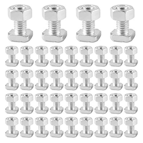 Skrskr Schrauben Set 50 Stück Aluminium Gewächshaus Schrauben M6 X 18 Mit Muttern Aluminium Hammerkopfschrauben Für Gebäudeinstandsetzung