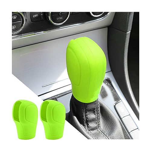 CGEAMDY 2 Stück Auto Schaltknauf Abdeckung, Universal Schaltknauf Abdeckung, Anti-Rutsch Silikon Schaltknaufabdeckung Shift Glove Skin Case Schutzhülle(Grün)