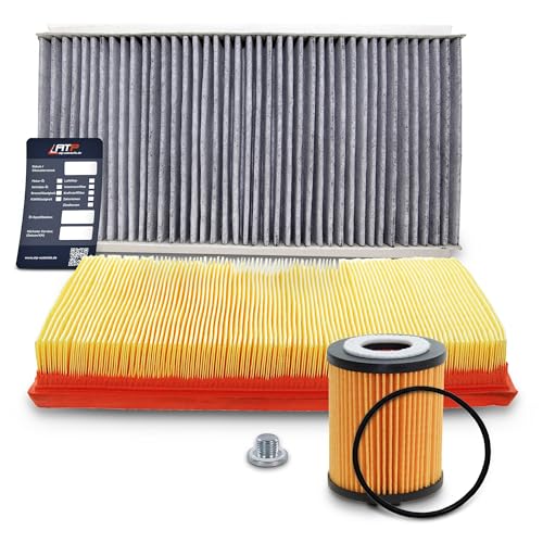 BESTPRICE Inspektionspaket Filterset mit 1x Ölfilter; 1x Innenraumfilter; 1x Luftfilter; 1x Ölwechselanhänger Kompatibel mit OPEL COMBO, CORSA C (X01), TIGRA TwinTop (X04)
