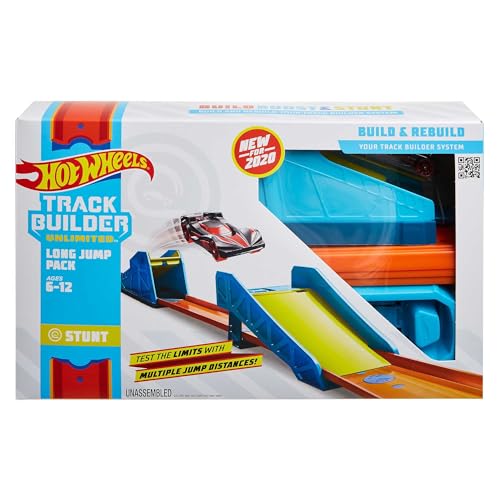 Hot Wheels GLC89 - Track Builder Unlimited Weitsprung Set Zubehörteile, Spielzeug Autorennbahn ab 6 Jahren