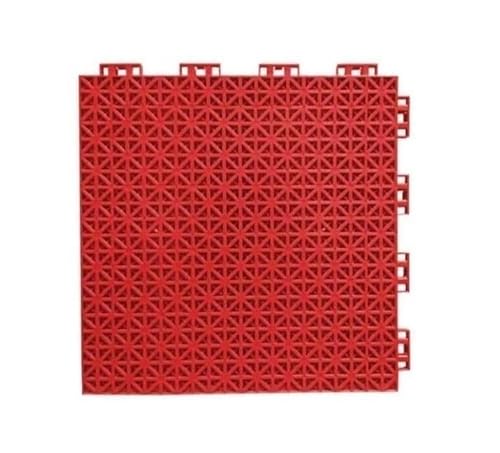 Ineinander greifende modulare Drainage-Bodenfliesen, rutschfeste, wasserdichte Aufsteck-Terrassenmatten for den Innen- und Außenbereich, leicht zu reinigen(Red)