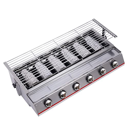 Edelstahl-Gasgrill mit 6 Brennern – perfekt für das Kochen im Freien zu Hause, Familientreffen, Grillgeschäfte und Restaurants