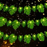 LED Lichterkette Tropisch, 3M 20 LED Lichterkette Palmenblätter, Tropische Hawaii Lichterkette, Geeignet für Sommer-Strand Grillparty, Hochzeits- und Geburtstags Dekoration Im Freien