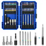 42 Stück Schraubendreher Bit Set, S2 Legierter Stahl Bitset, 25/75 mm Bits, Sechskantgriff Stecknuss 6/8/10 mm, Bitsatz für Akkuschrauber Werkzeugset Geeignet für Gerätereparatur, Schraubenmontage