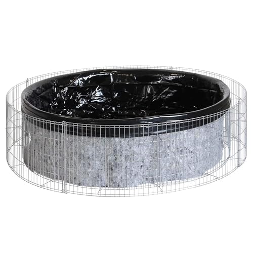 bellissa ‎‎– Gabionen-Hochteich Bausatz mit 490 L Füllvolumen rund 146x146x40 cm – Garten Zubehör DIY-Kit mit Gabionen, Teichfolie und Trenn-Vlies - Wetterfest & langlebig für Zierteiche & Biotope