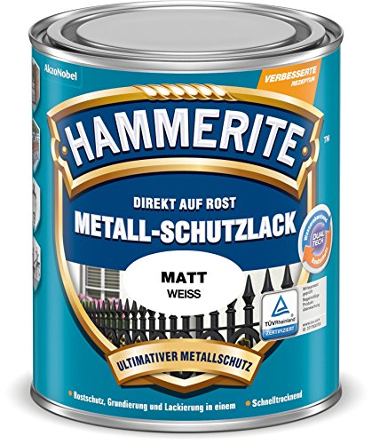 Hammerite Metallschutzlack Matt, Weiss, 750ml