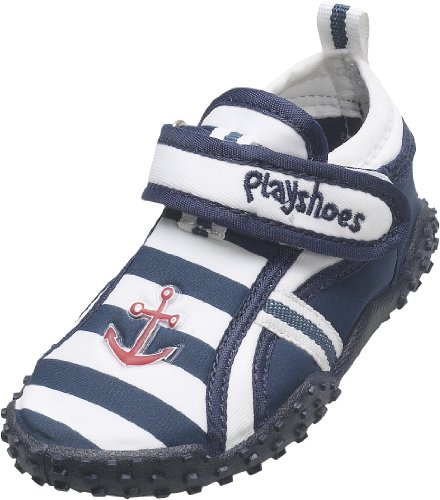 Playshoes Unisex Kinder Aquaschuhe Aqua-Schuhe Maritim, Marine Weiß Maritim, 22/23 EU