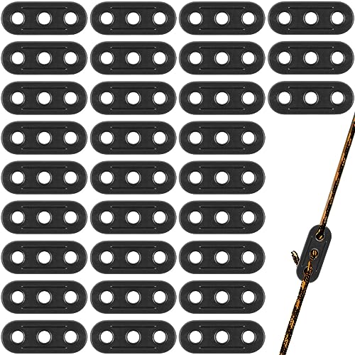 Fzyisw 30 Stück Zeltleinenspanner, Wind Seil Schnalle, 3 Löcher Cord Adjuster, Seilspanner, Schnurspanner Kunststoff für Picknick, Outdoor Aktivitäten, Zeltzubehör