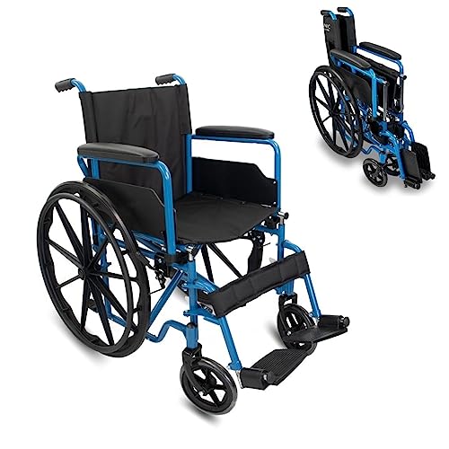 Mobiclinic®, Rollstuhl faltbar und leicht, Marsella, Europäische marke, Schnellspanner-rollen auf knopfdruck, Robust, Sitzbreite 46 cm, Klappbare fußstütze armlehnen, Bremshebel, Reifen 24 "