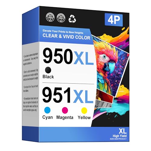 NewLift 950 XL 951XL Druckerpatronen Kompatible für HP 951XL Multipack 950XL für HP Officejet Pro 8600 patronen,Officejet pro 8620 8610 8100 8615 8616 (Schwarz Cyan Magenta Gelb, ‎‎‎‎‎‎‎4er-Pack)