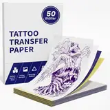 TATTMUSE Tattoo Transfer Papier, 50pcs A4 Größe, thermische Schablone Papier für Tattoo Schablone Drucker, entworfen für Tattoo-Künstler und Enthusiasten, geeignet für die meisten Tattoo-Drucker