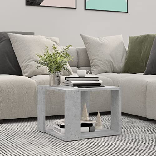 THOYTOUI Couchtisch, Pflanzenhocker Niedriger Tisch Kaffeetisch Vitrinenschrank Geeignet für Aufenthaltsraum Wohnung Teestube Stube Betongrau 40x40x30 cm Holzwerkstoff