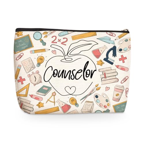 jealance Make-up-Tasche für Lehrer, Kosmetiktasche, Schulberater, Lehrer, Geburtstag, Weihnachten, Wertschätzung, Ruhestandsgeschenk, Berater, 9.7" x 6.8 "x 2"