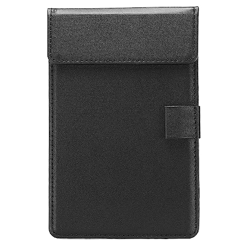 PATIKIL 7.5"x4.7" A6 PU Leder Klemmbrett Schwarz Business Mappe Veranstalter Bindemittel Lebenslauf Rechtsdokument Ordner Halter Schreibblock für Büro