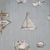 Stoff Meterware Werthers Stoff Petitbateau graublau blau maritim Leinenoptik Nordsee Sylt