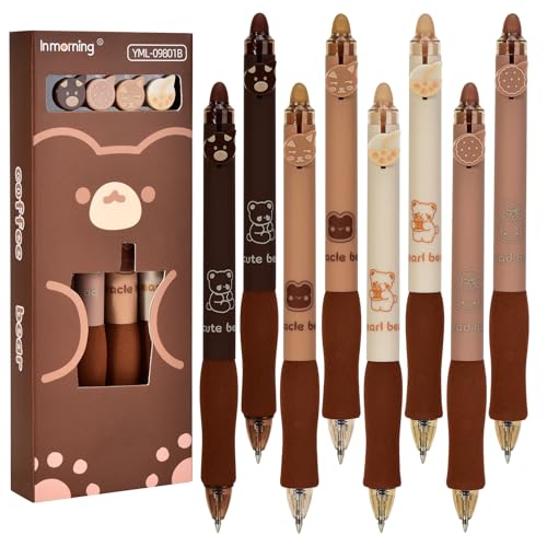 Linkgood 8 Stück Radierbarer Kugelschreiber, Blau 0.5mm Erasable Pen Set einziehbare Tintenroller Radierbar für Studenten Geschenk, Schul Bürobedarf