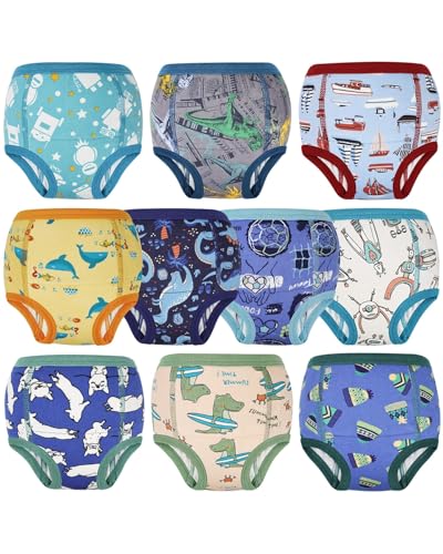 FLYISH DIRECT Baby Töpfchen Trainingshose, Packung mit 10 Kinder Töpfchentraining Unterwäsche für Jungen und Mädchen, 120/5T