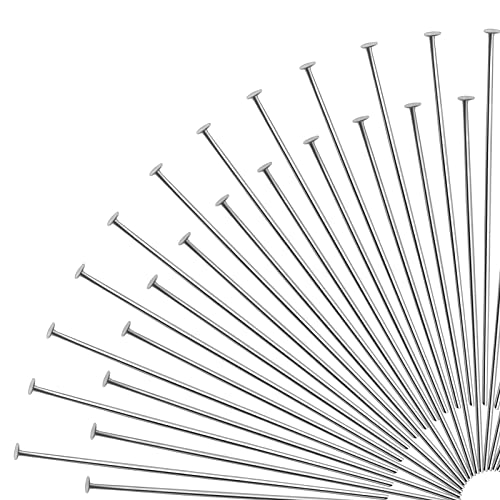 TOAOB 200 Stück 50mm Nietstifte Kettelstifte Prismenstifte Silberton Messing für DIY Schmuckherstellung