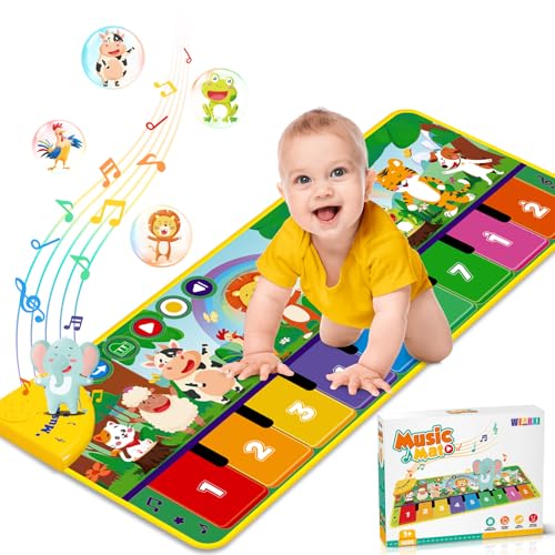 WEARXI Baby Spielzeug ab 1 Jahr Musikmatte, Kinderspielzeug ab 1 Jahr, Geschenk 1 Jahr Junge Mädchen, Weihnachts Geschenke für Mädchen, Geschenke zur Einschulung Schultüte Klaviermatte Tanzmatten