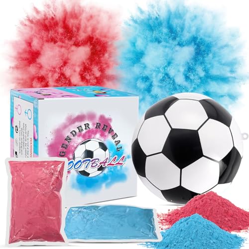 KERANEET Gender Reveal Fussball Gender Reveal Party Gender Reveal Rauchbombe Gender Reveal Party Spiele Gender Reveal Geschenk Geschlechtsverkündung Baby für Boy or Girl Überraschung Geschlecht