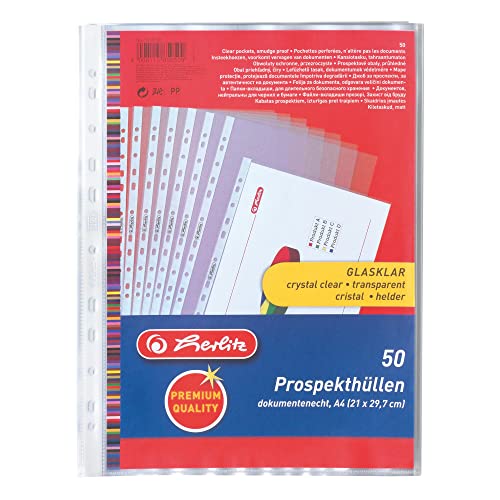 Herlitz 5850508 Klarsichthüllen, A4, 50er Premium