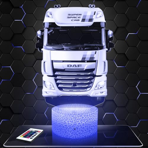 Nachttischlampe - Touch-Nachtlicht Lastkraftwagen Truck 3D-LED-Lampe Illusion, Geschenkidee Weihnachten Geburtstag Junge und Mädchen Nachttischlampe Kinder- oder Erwachsenenzimmer TOP