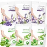 6 Paar Fußmaske, Feuchtigkeitsspendende Fussmaske, Fußpflege für Trockene und Rissige Füße, Männer Frauen Fusspflege Foot Mask (3 Paar Aloe Vera + 3 Paar Lavendel)