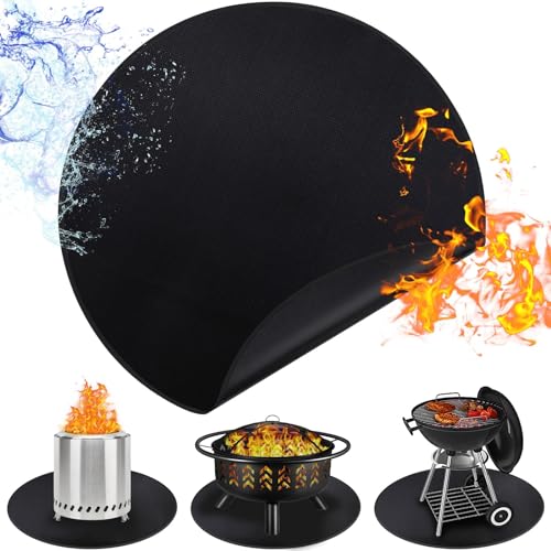Feuerschalenmatte, groß, wiederverwendbar, feuerfest, feuerfest, Kohlematte, Schutz- und Terrassenmatte, 122 cm runde Matte