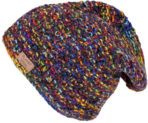 GURU SHOP Beanie Mütze, Bunte Strickmütze, Wollmütze, Wintermütze, Nepalmütze, Herren/Damen, Wolle, Size:One Size