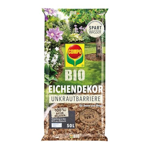 COMPO BIO Eichendekor + Unkrautbarriere für die dekorative Abdeckung von Beeten und Wegen - natürliche Unkrautbarriere 50L