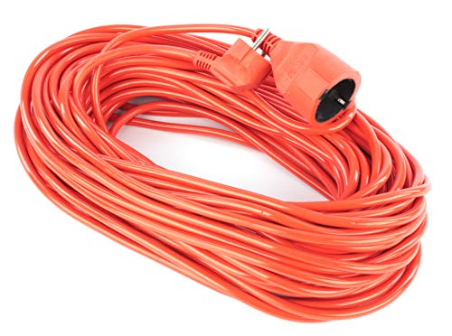 SEVICO Verlängerungskabel 50 m Stromkabel Kabel Orange Stecker Garten Baustelle Home Office Qualitäts-Kunststoff-Verlängerungskabel Schutzkontakt-Verlängerung V8