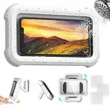 LUCKYDUO Mobile Phone Holder for Shower, Handyhalterung Wand, IPX7 Waterproof, 480° Adjustable Shower Stand for Bathroom/Kitchen, HD Display, Anti-Fog Handyhalterung Dusche,Handy Wandhalterung
