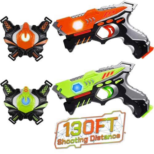 JOYENDER Laser Tag Lasertag Set Kinder Spielzeug Laser Tag Set set Kinder mit Pistole und Weste Laserpistole Kinder Spielzeug Geschenke ab 5 6 7 8 9 10 11 12 Jahre alte Jungen Mädchen Laser Spiele Set