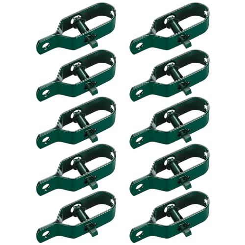 10 Stück Drahtspanner verzinkt, Maschendrahtzaun Spanndraht, Zaunspanner, Drahtzaun Spanner für Garten Spanndraht Wildzaun Forstzaun Weidezaun Knotengeﬂechtzaun (grün)