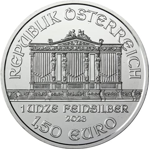 Silbermünze 1 Unze, 2023, AnlageMünzen, incl Münzkapsel, Neuware (Wiener Philharmoniker)