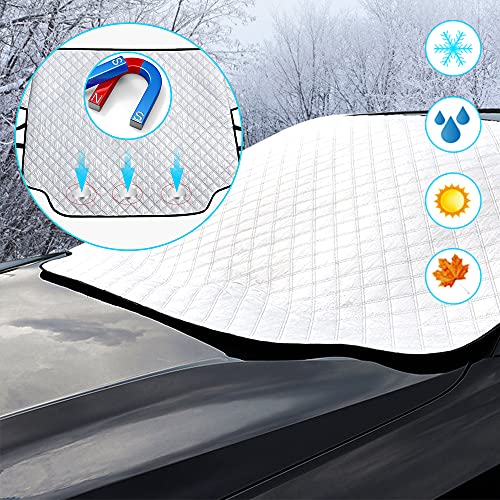Frontscheibenabdeckung Winter Schneeschutz Auto Frontscheibe Auto Scheibenabdeckung Windschutzscheiben Autoabdeckung Winterabdeckung Eisschutzfolie für gegen Schnee Frost und Sonne, 183 * 116cm