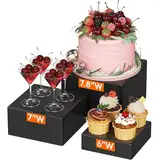 Lifewit Tortenständer Cube Ständer,3 Set Cupcake Donut Display Wiederverwendbar Organizer mit Podest Requisiten für Fotos machen im buffet/Hochzeit/Warteschlange/Familienfeier/Geburtstag Party,Schwarz