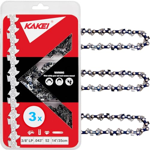 KAKEI Sägeketten 3/8" 1,1mm 52 TG 35 cm - 3 Stück - kompatibel mit Makita DUC353, Bosch AKE35 S, Einhell GP-LC 36/35 Li und andere