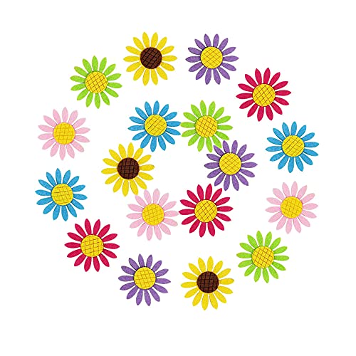 Niaciswe Filzblumen 150 Stück Selbstklebende Filzblumen Filz Blumen Bunte Stoff Blümchen Filz Sonnenblume Gänseblümchen stoffblumen Stoff Blumen Deko Blumen für DIY Handwerk Scrapbooking Dekor