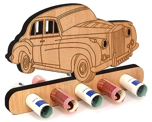 Giftota - Originelle Geburtstag Geldgeschenk Holz - Geschenk für Luxusauto - Rolls Royce Geldgeschenk - Geschenke aus Holz - Geschenke für Frauen & Männer