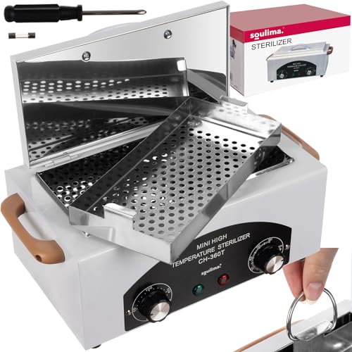 Soulima Professioneller Heißluftsterilisator für Werkzeuge bis 220°C Timer LED - Edelstahl - Ausgestattet mit einem Timer - Ideal für Kosmetik, Friseursalons & Tattoo-Studios 22938