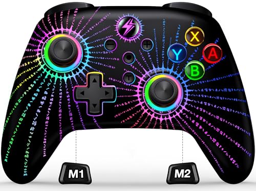ALEEMTRY Switch Controller, Wireless Controller Switch mit RGB Joystick/Programmierbare & Sync Tasten/1000mAh, Controller Switch für Switch/Lite/OLED