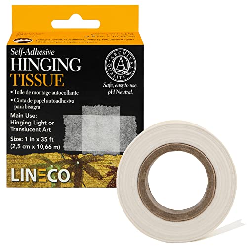 Lineco Self-Adhesive Mounting/Hinging Tissue 2.5cm by 35 feet Dispenser Box